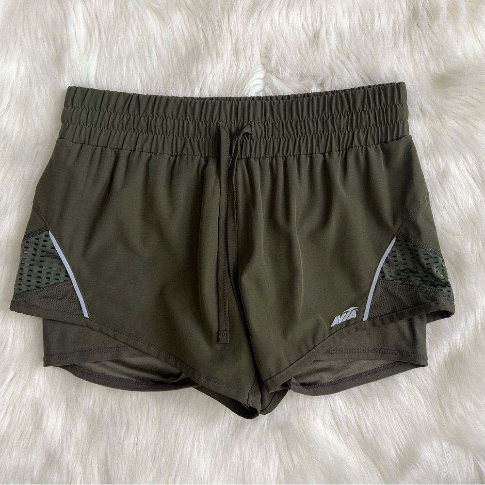 Avia Green Camouflage Running Shorts Size Small